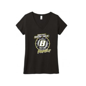 *WOMEN'S*Bryant Swimming & Diving Family V NECK Short Sleeve Tri Blend Tee in Black