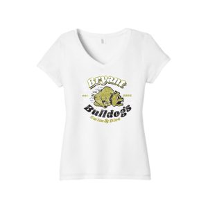*WOMEN'S*Bryant Swimming & Diving V NECK Short Sleeve Tri Blend Tee in White