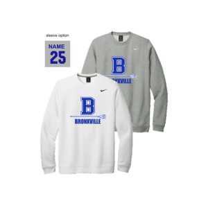 BYLA NIKE Club Fleece Crew Neck Sweatshirt in White or Grey
