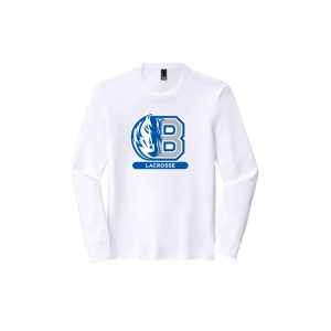 Bronxville Lacrosse LONG Sleeve Crew Neck Tri Blend Tee in White