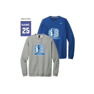 Bronxville Lacrosse NIKE Club Fleece Crew Neck Sweatshirt in Royal or Grey