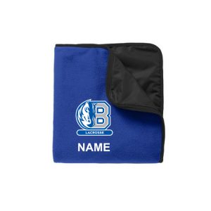 Bronxville Lacrosse Fleece Field Blanket in Royal/Black Back