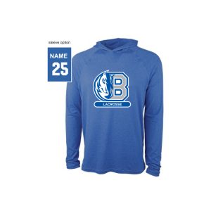 Bronxville Lacrosse Cayak Lighweight Stretch Hoody in Blue Heather