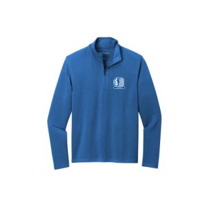 Bronxville Lacrosse Microterry Fleece 1/4 Zip Pullover in Aegean Blue