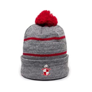 **NEW**Tappan Zee Youth Lacrosse Pom-Pom Hat -Grey/Red Stripes