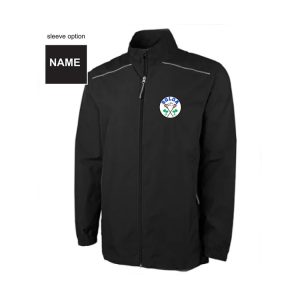 South Gulf Officials Lightweight Windbreaker FULL Zip in Black-White Piping