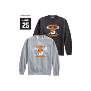Shelton Youth Lacrosse Heavyweight Crew Neck Sweatshirt in Black or Grey