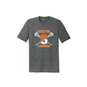 Shelton Youth Lacrosse SHORT Sleeve Crew Neck Tri Blend Tee in Grey