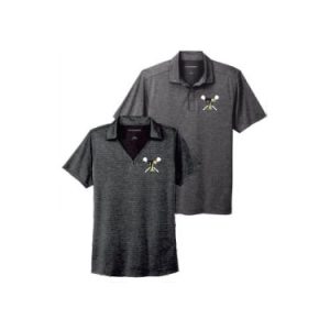**Great For Dads & Moms** TYL Wicking Polo Shirt in Black with Grey Pinstripe