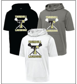 TYL Wicking Performance Short Sleeve Hoody in Black, White Or Grey