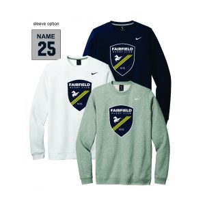 *NEW* Fairfield Rugby Club NIKE Club Fleece Crew Neck Sweatshirt in White or Navy or Grey