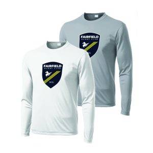 *NEW*Fairfield Rugby Club Lacrosse Long Sleeve Dri Fit Performance Shirt in Grey or White