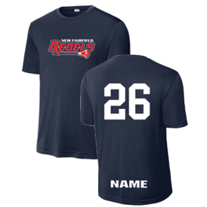 *NEW*New Fairfield Rebels Lacrosse Dri-Fit Short Sleeve Shooting Shirt -Navy