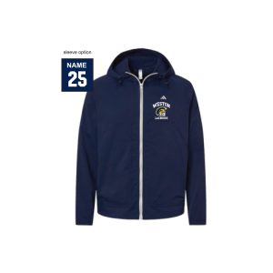 *NEW* Weston HS Men's Lacrosse ADIDAS FULL Zip Water Repellent Jacket in Navy