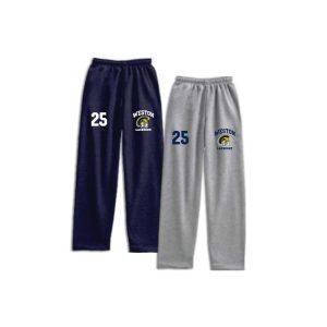 *NEW COLOR* Weston HS Men's Lacrosse Heavyweight Fleece Sweatpants In Grey or Navy