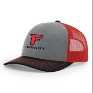 Fairfield U Club Rugby Trucker Hat -Black/Red/Grey