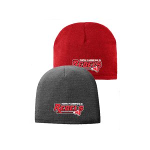 New Fairfield Rebels Lacrosse LINED Winter Beanie in Red or Grey