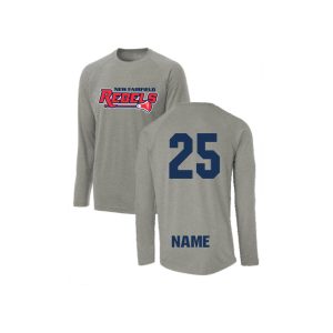 *NEW*New Fairfield Rebels Lacrosse Dri-Fit Long Sleeve Shooting Shirt -Grey
