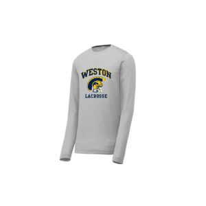 Weston H.S. Men's Lacrosse LONG Sleeve Shooting Shirt with Number in Grey