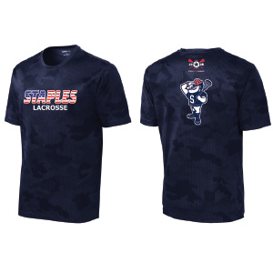 Staples HS Sticks for Soldiers SHORT Sleeve Dri Fit Moisture Wicking Tee in Navy Camo