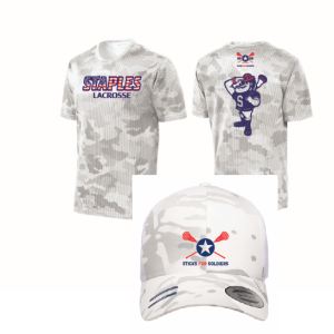 Staples HS Sticks for Soldiers Moisture Wicking Tee & Trucker Hat Bundle in White/Grey Camo