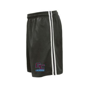 *NEW*Garden City Youth Boys Lacrosse Practice Shorts in Black with White Stripe