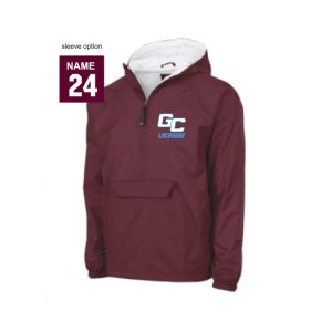 *NEW* Garden City Youth Lacrosse LINED 1/4 Zip Pullover Team Jacket in Maroon