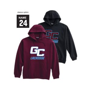 Garden City Youth Lacrosse Heavyweight Hoody in Maroon or Black