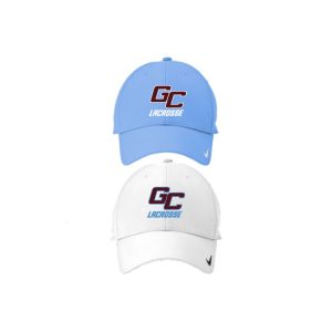 *NEW COLOR*Garden City Youth Lacrosse NIKE Baseball Cap in White or Carolina Blue