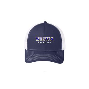 Weston Youth Lacrosse ADJUSTABLE Snapback Trucker Hat in Navy/White