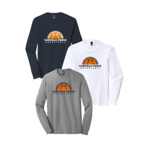 Fairfield Fierce Basketball LONG Sleeve Tri Blend Tee in Navy, Grey or White