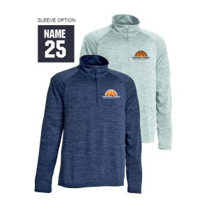 Fairfield Fierce Basketball Lightweight Space Dye 1/4 Zip Performance Pullover in Navy or Grey