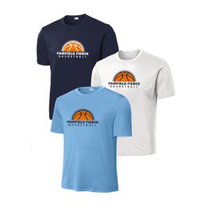 Fairfield Fierce Basketball Dri-Fit SHORT Sleeve Shooting Shirt in Navy, White or Carolina Blue
