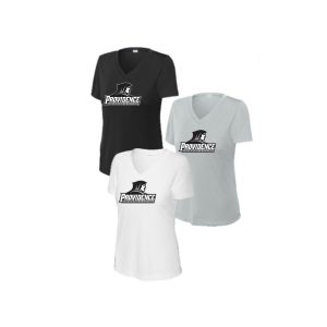 PC Swimming & Diving Women's V Neck SHORT Sleeve WICKING Tee in Black, Grey or White