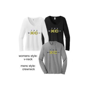 Trumbull Cross Country LONG Sleeve TRI BLEND Tee in Black, Grey or White