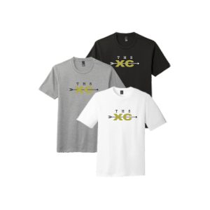 Trumbull Cross Country SHORT Sleeve TRI BLEND Tee in Black, Grey or White