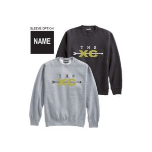 Trumbull Cross Country Heavyweight Crew Neck Sweatshirt in Black or Grey
