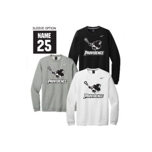 Providence Lacrosse NIKE Unisex Club Fleece Crew Neck Sweatshirt in White or Black or Grey