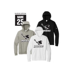 Providence Lacrosse NIKE UNISEX Club Fleece Hoody Sweatshirt in White or Black or Grey
