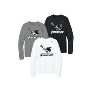 Providence Lacrosse NIKE Unisex LONG Sleeve Legend Dri Fit Tee in Black, Grey or White