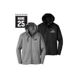 Providence Lacrosse NIKE Unisex Therma Fit FULL ZIP Hoody in Black or Dark Grey Heather