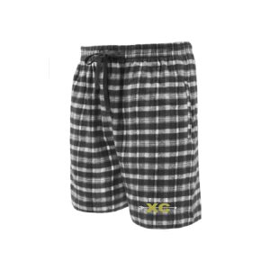 Trumbull Cross Country Soft Flannel Pajama Shorts in Black/White Plaid