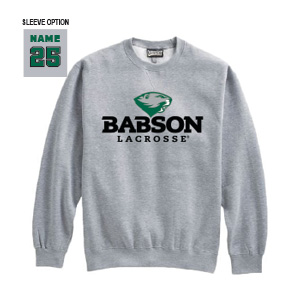 Babson Lacrosse Heavyweight Crew Neck Sweatshirt in Grey