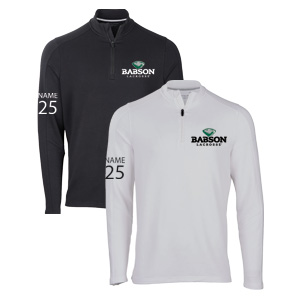 Babson Lacrosse Quarter Zip Wicking Pullover in Black or White