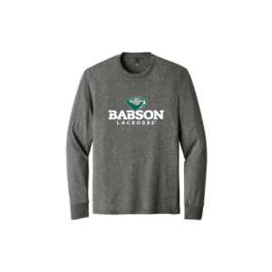 Babson Lacrosse LONG Sleeve Tri Blend Tee in Grey