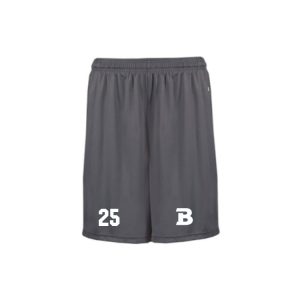 Babson Lacrosse Wicking Practice Short with Pockets in Dark Grey