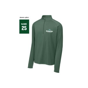 Babson Lacrosse Moisture Wicking 1/4 Zip Pullover in Dark Green