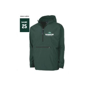 Babson Lacrosse Lightweight UNLINED 1/4 Zip Team Windbreaker in Dark Green