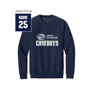 Wakeman Cowboys Soft Touch Crew Neck Sweatshirt in Navy