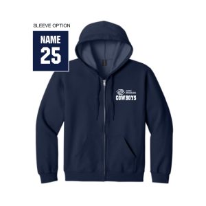Wakeman Cowboys Soft Touch Full Zip Sweatshirt in Navy
